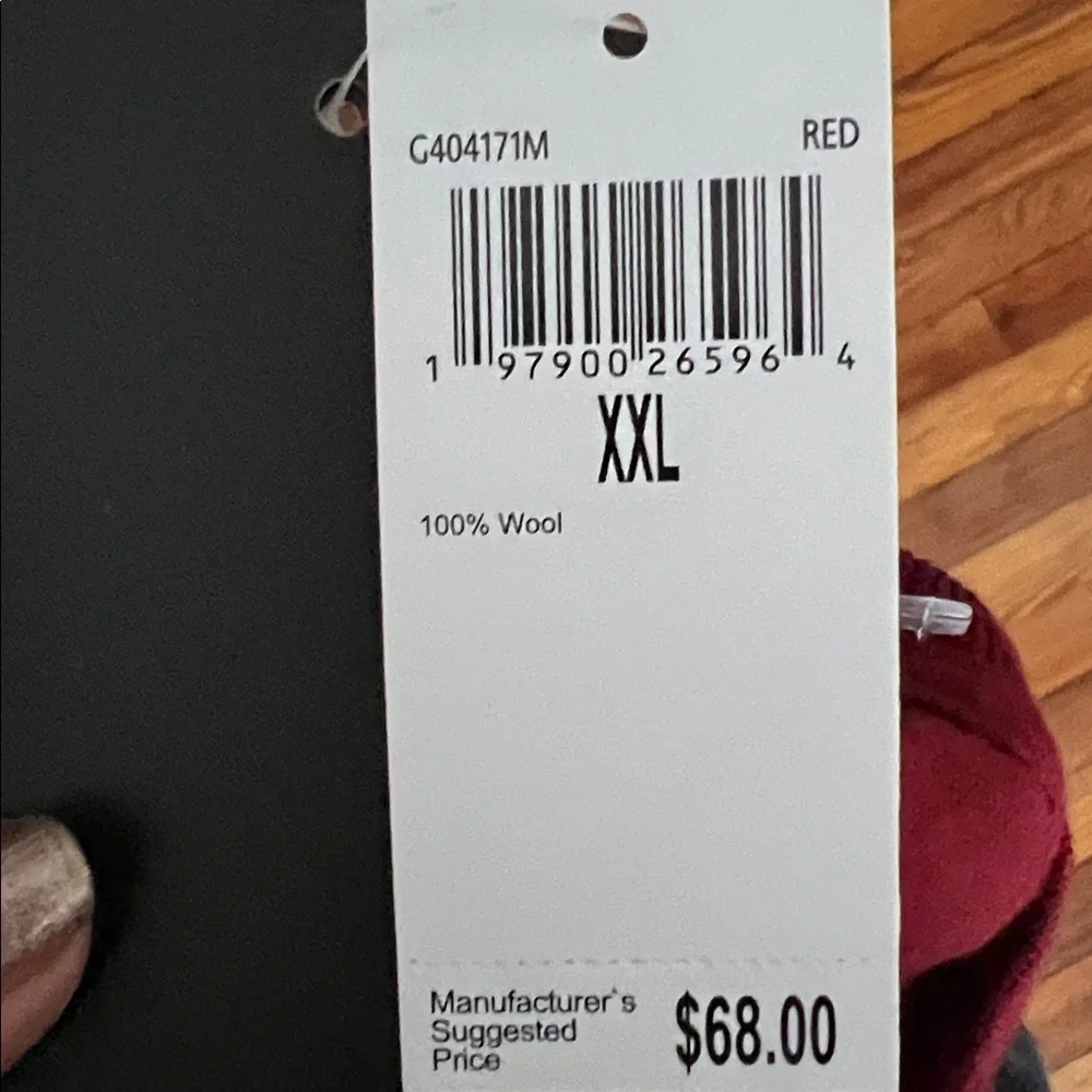 MAGASCHONI Men's XL/T 100% Wool V-Neck Sweater Pullover Dark Red Holiday NWT - Picture 7 of 7